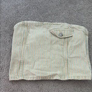 Zara Striped Crop Top - Cream and Green